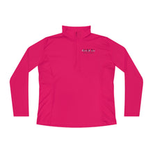 Load image into Gallery viewer, Here I am Hineni logo Ladies Quarter-Zip Pullover
